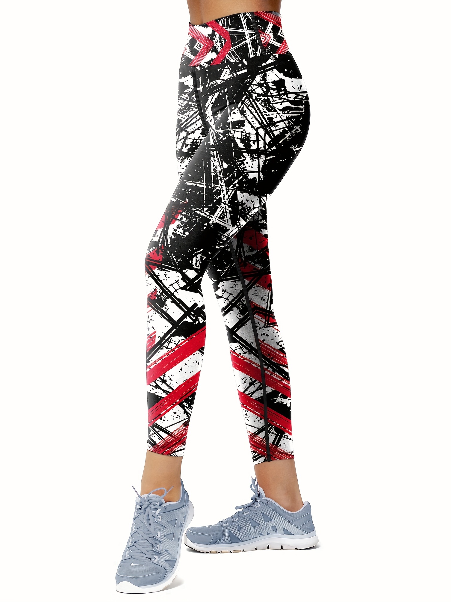 Comic Print Leggings for Women, Graffiti Leggings, Printed Tights