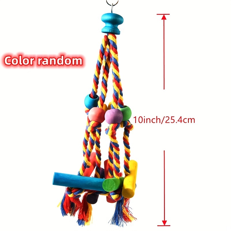 Rope Bird Chew Toy For Parrots, Wooden Block Parrots Chew Toy, Bird Toys