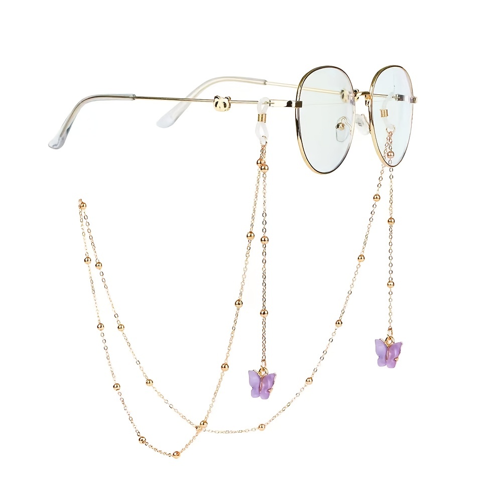 Butterfly Beads Glasses Chain Mask Holder