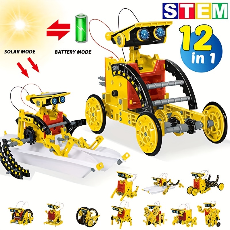 HOMOFY STEM Toys Solar Robot Kit 12-in-1 Educational Science Kits Toys, Learning  Science Building Toys-Powered by Solar