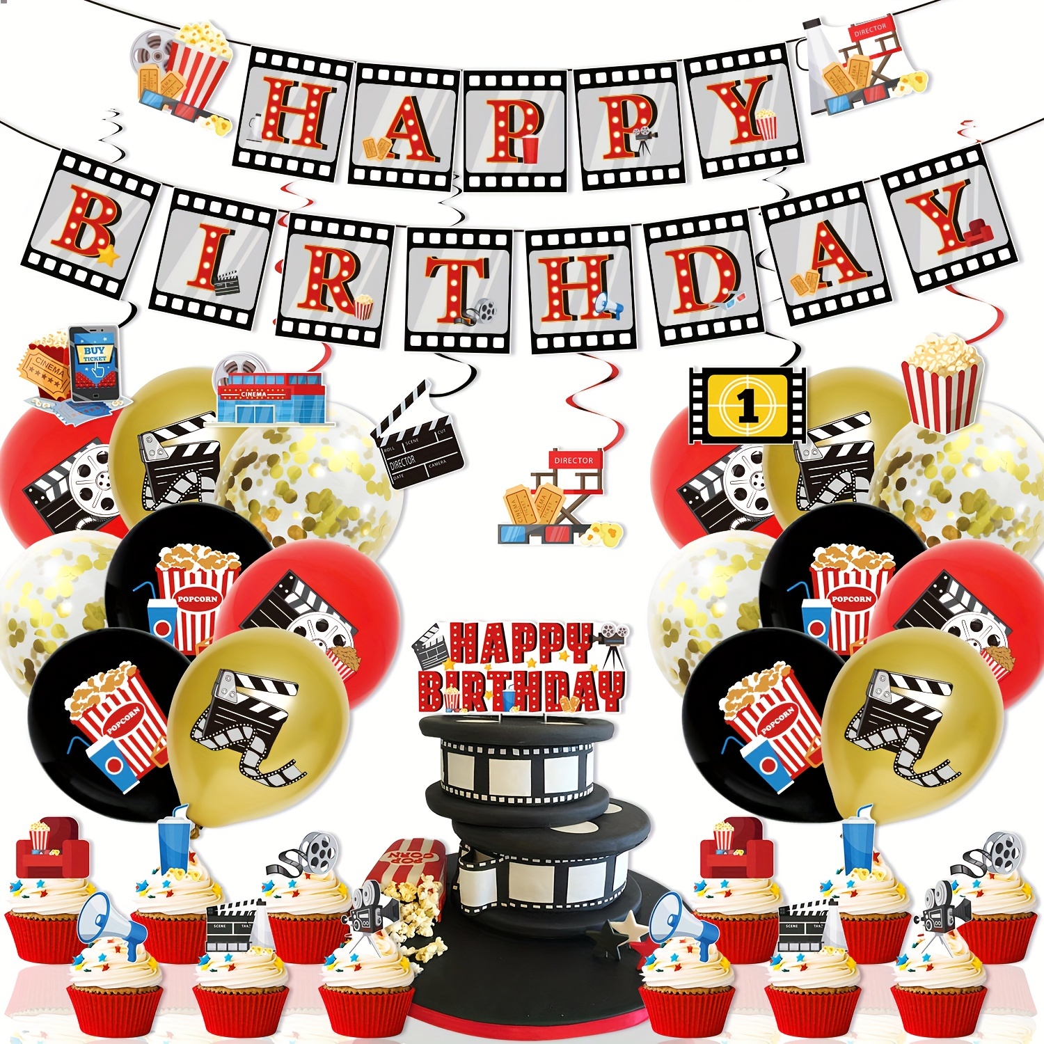 Cinema Movie Night Backdrop Drive In Movie Night Theme Birthday Party  Photography Background Red Carpet Movie Night Dress-up Awards Parties  Decoration