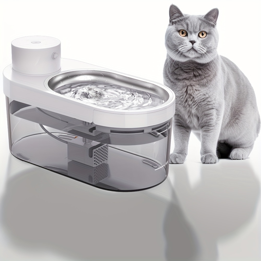 CAT IT Fontaine a eau automatique pour chat - 2,5 L (Acier inox et filtre)