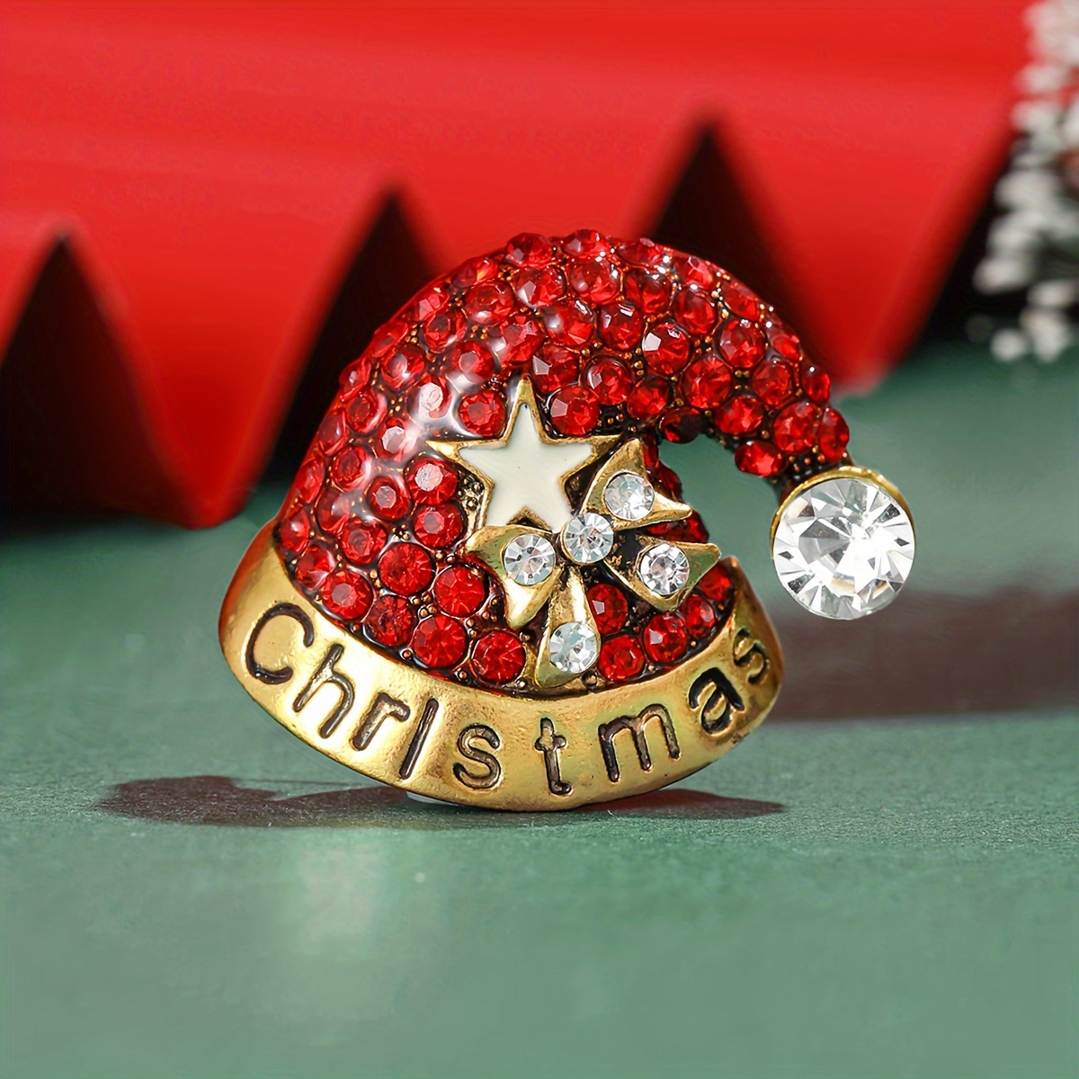 Christmas Gift Alloy Brooch Pin Inlaid Colorful Rhinestone - Temu