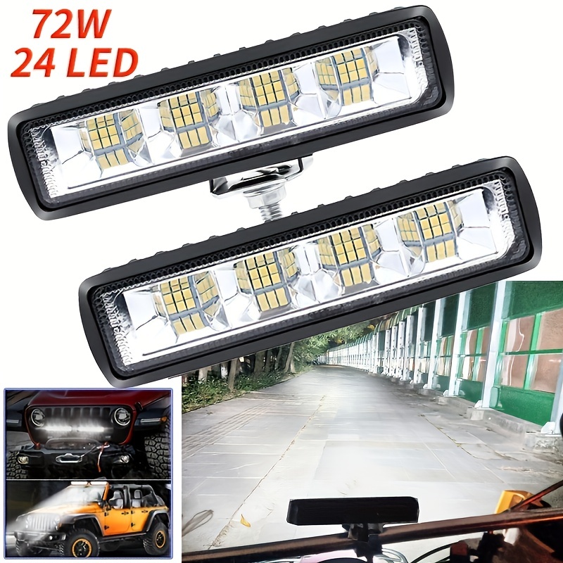 Super Bright 24 Led Car Work Light 12v/24v Drl Headlights - Temu