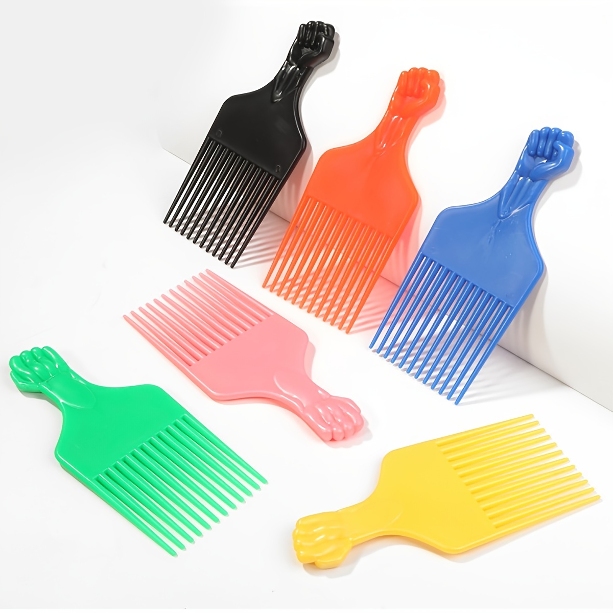 Double Fist Hair Pick Large And Small Plastic Afro Comb For - Temu