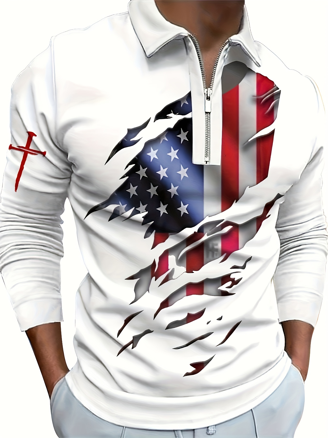 Camisa Casual Manga Corta Estampado Bandera Americana Hombre - Temu Mexico