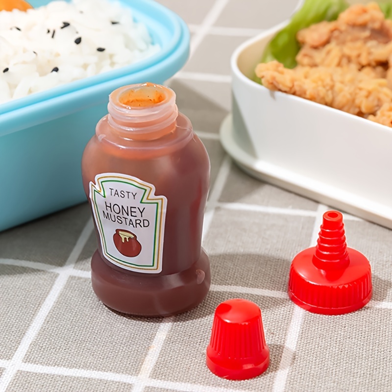 4pcs Mini Portable Sauce Bottles For Bento Box, Japanese-style