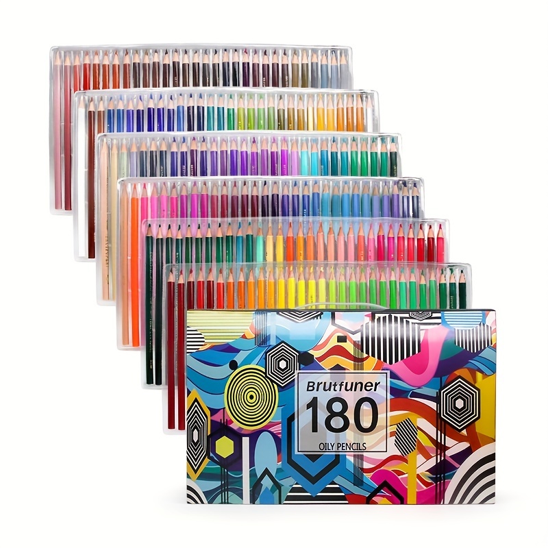 180 Colors Oil-based Colored Pencils In Iron Box