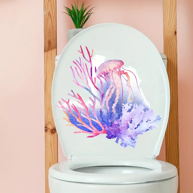 1pc Farbe Quallen Koralle Toiletten Dekoration Tapete - Temu Austria