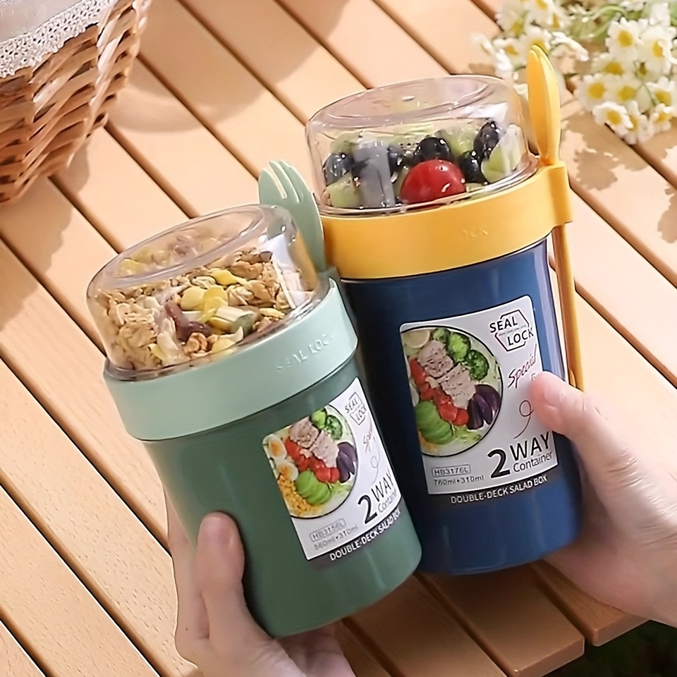 Portable Bottle Salad Container Bottle-shaped Bento Salad Bowl For Lunch  Salad Box With Fork Salad Bowl - Temu