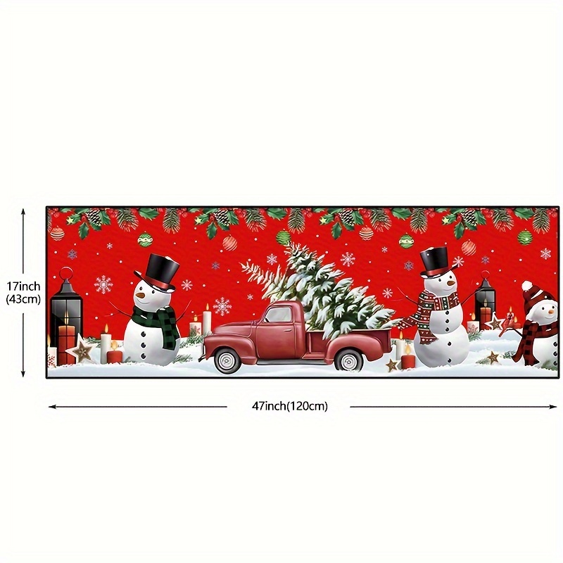 Merry Christmas Door Mat, Entryway Rugs Non-slip Durable Bath Mat For Home  Rv, Truck With Tree Snowman Present Snow Scene Carpet - Temu