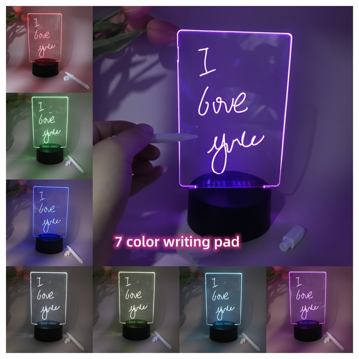 Sublimation Blank Acrylic Photo Frame Night Lamp Heart/ Round DIY Birthday  Anniversary Gift Bedroon Decoration 3Colors Light