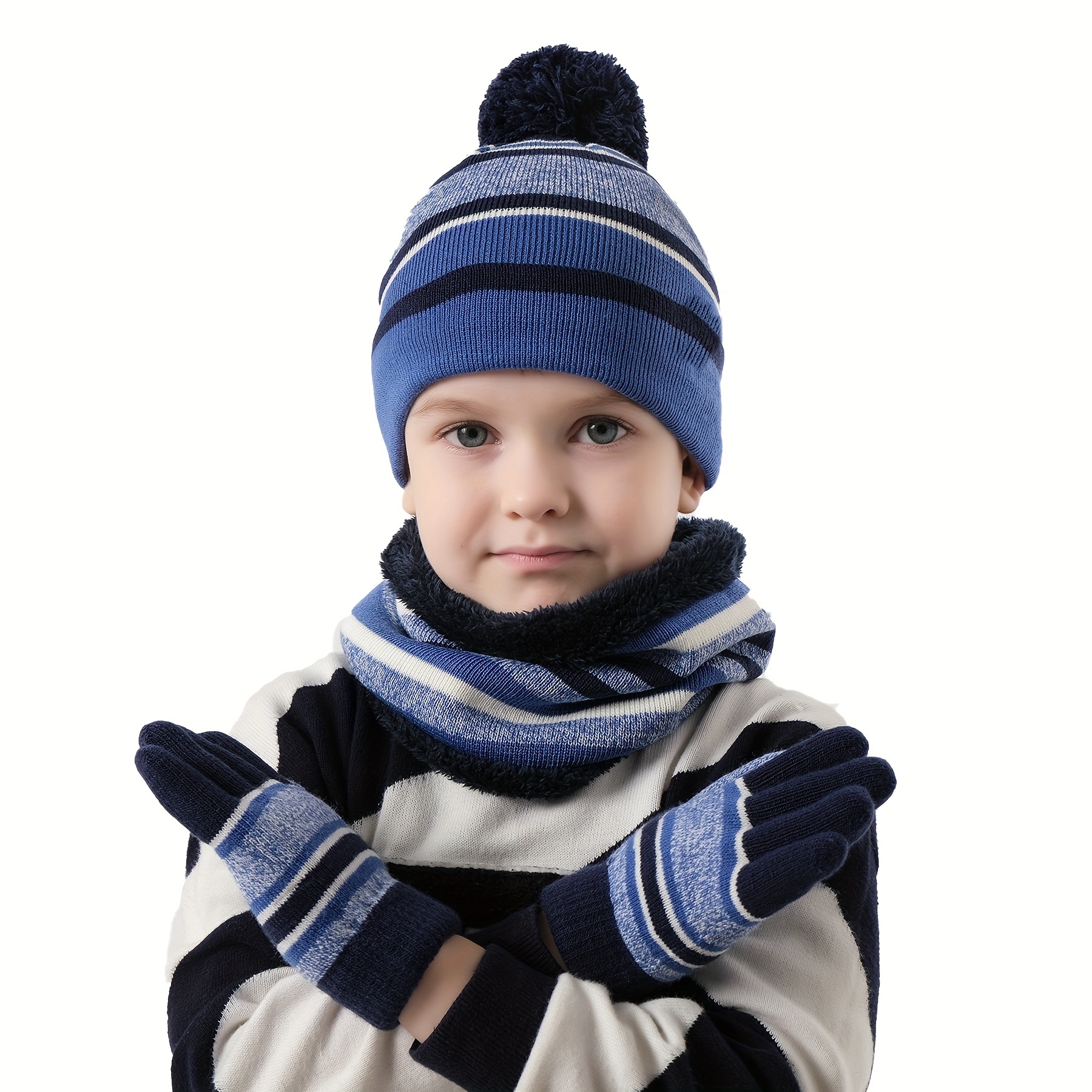 Ensemble bonnet - écharpe - gants enfant 2-6 ans / Kinder Mütze Schal  Handschuhe