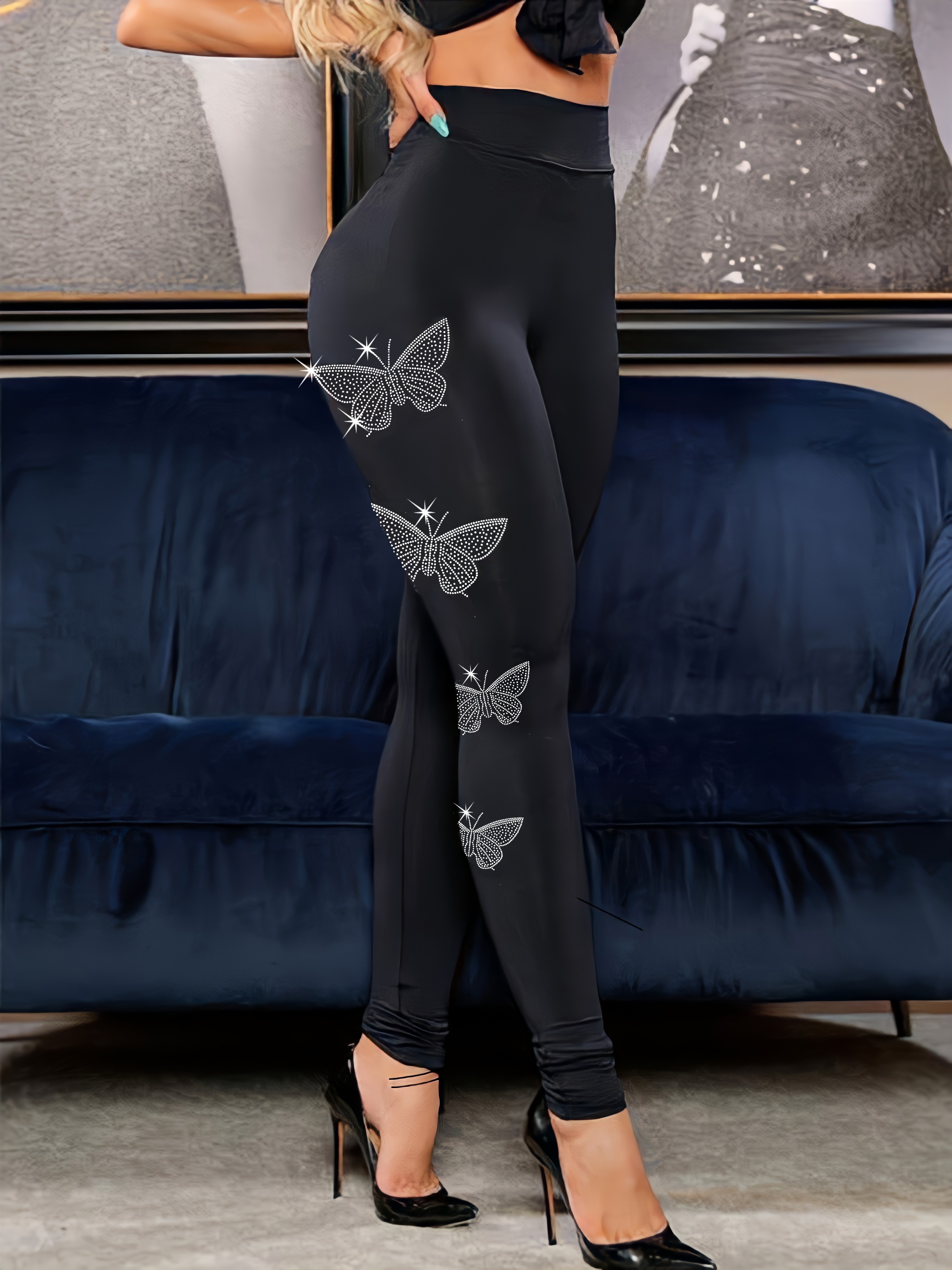 Black Butterfly Tights