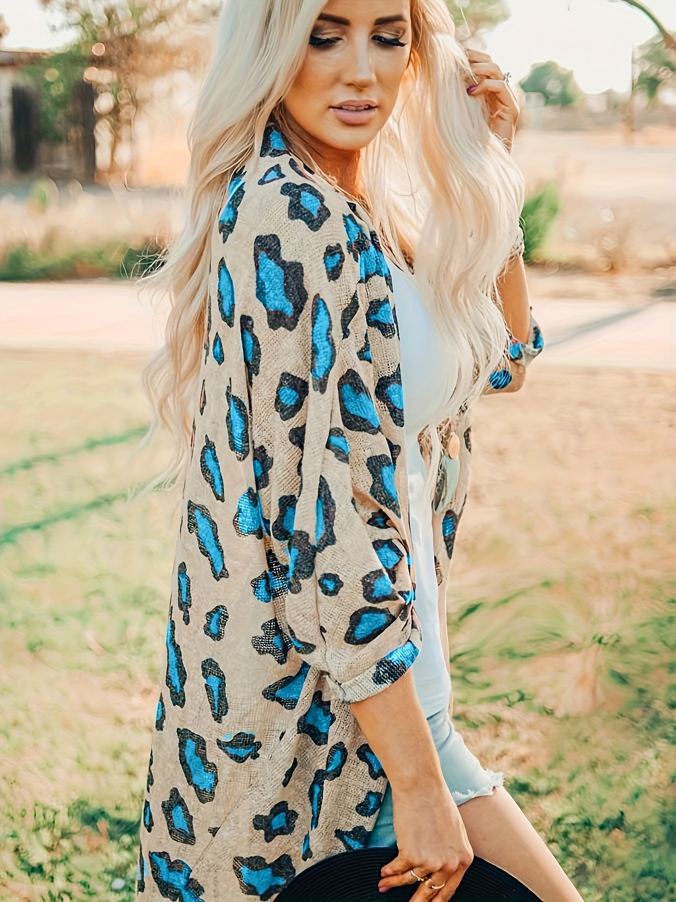 Long cardigan deals leopard print