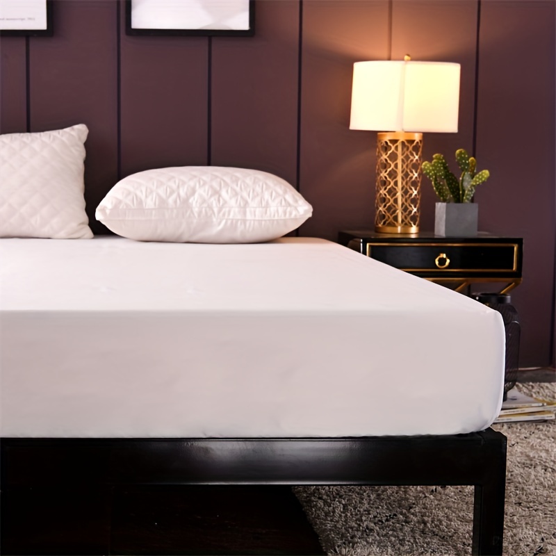 Waterproof Fitted Sheet Soft Comfortable Solid Bedding