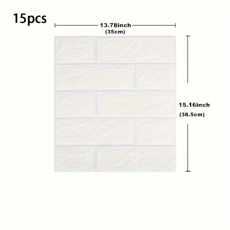 Image of 15pcs Wall Stickers Wallpaper Foam , Peel And Stick, Self-adhesive, Pattern Wall Stickers, Easy To Clean For, Backgrounds, Living Room Walls