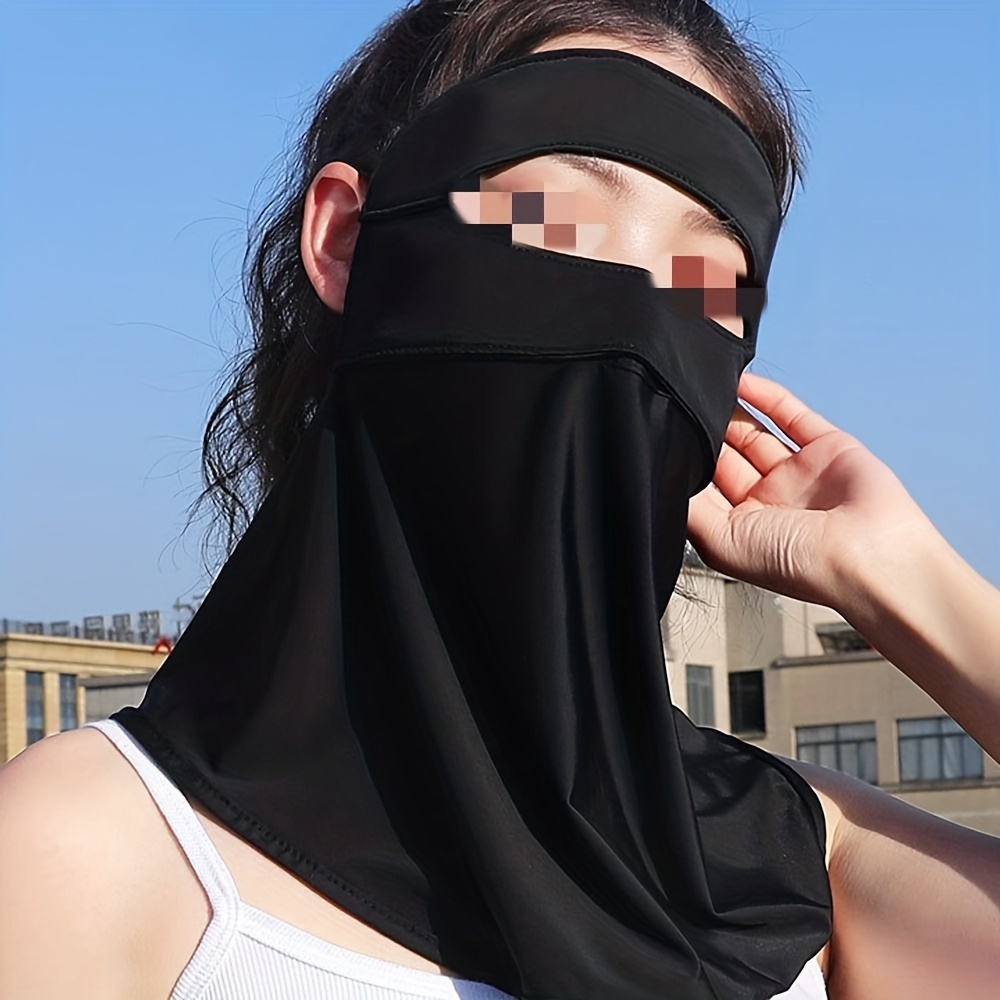 A Summer Ice Silk Sunscreen Mask, Anti-uv Sunshade Veil, Trendy,  Fashionable, Comfortable, Breathable, Full Face Protection, Thin Style