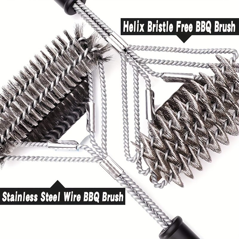 Heavy Duty Stainless Steel BBQ Bristle Free Grill Brush with Scraper