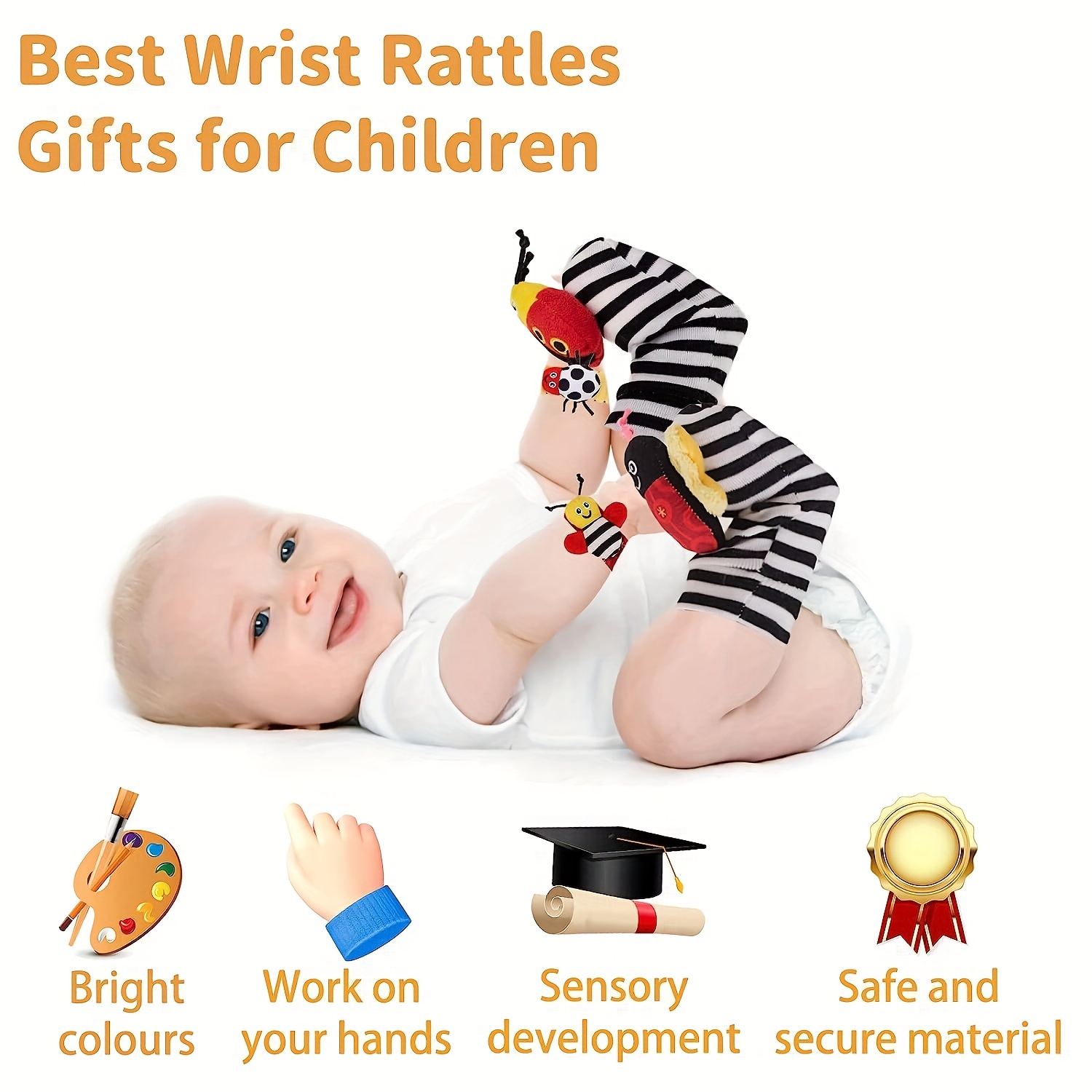 Baby Wrist Rattles Sock Toys Newborn Baby Sock Toys Foot - Temu