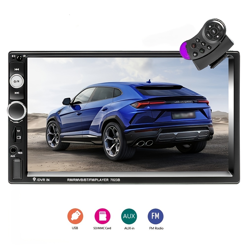 1080P Car Multimedia Player with FM Audio, Mirror Link, Backup Camera, Remote Control, and AUX Audio