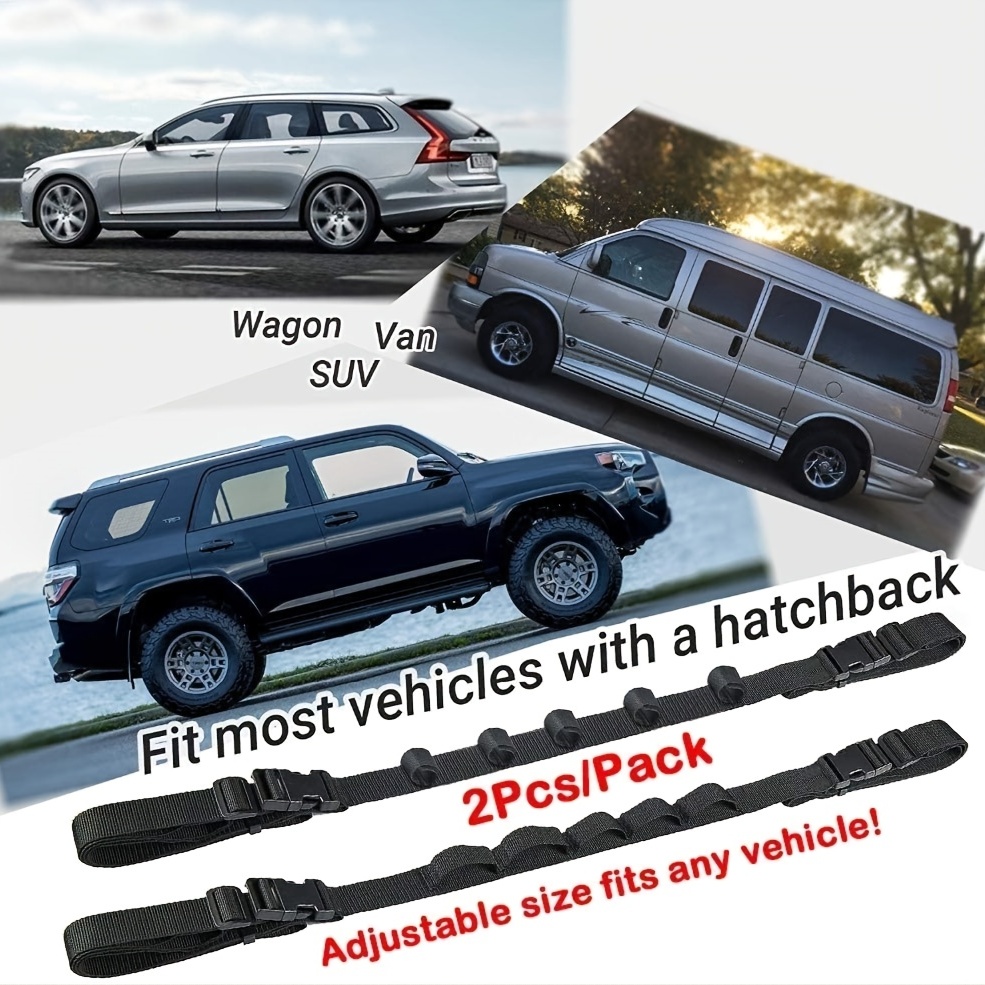 2pcs Adjustable Vehicle Fishing Rod Holder, Car Pole Carrier, Belt Strap  For SUV Wagon Van