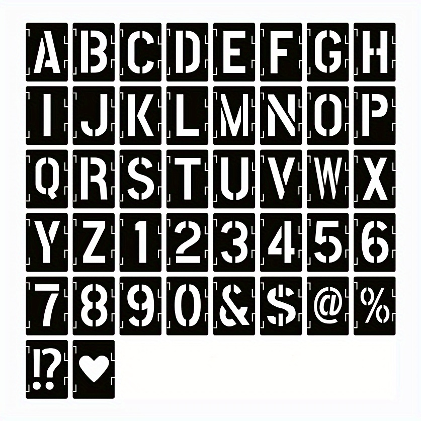 1 Inch Alphabet Letter Stencils for Painting - 70 Pack Letter and Number  Stencil Templates with Signs for Painting on Wood, Reusable Alphabet and