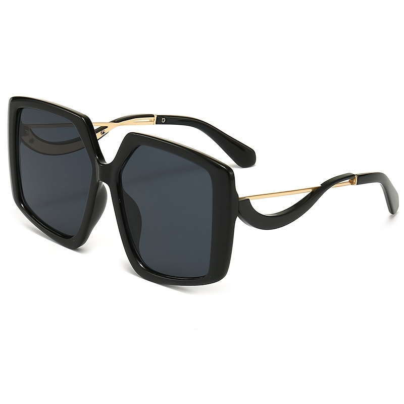 Polygon Frame Metal Temple Sunglasses UV Protection