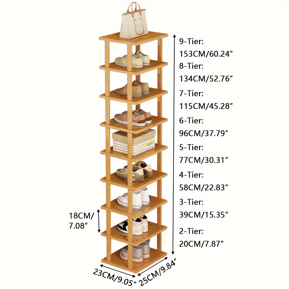 Mutil-tier Shoe Rack For Entryway, Bamboo Shoe Rack For Closet And Hallway,  Stackable Shoe Rack Small Shoe Storage Organizer For Dorm, Entryway, Wooden  Shoe Shelf - Temu