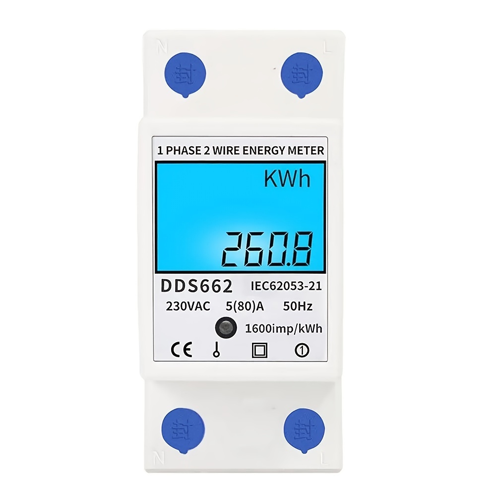 Indicateur de consommation électrique Compteur numérique intelligent  50-300V Compteur de courant et de tension KWS