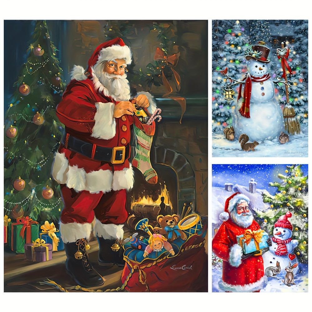 Christmas Canvas Print Poster Santa Canvas Canvas Wall Art - Temu