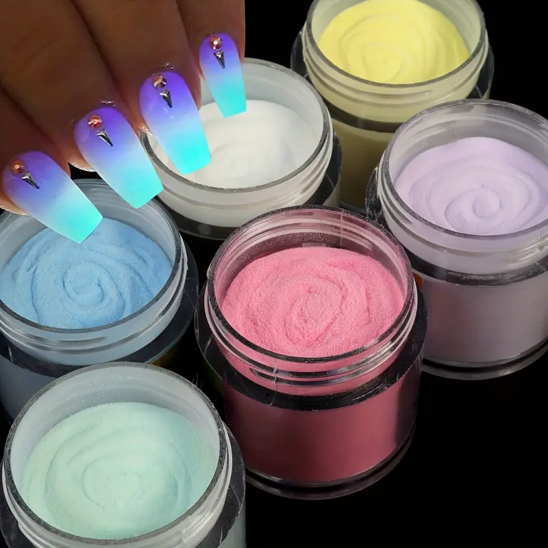 Glow In The Dark Pigment Powder Luminous Acrylic Powder Nail - Temu