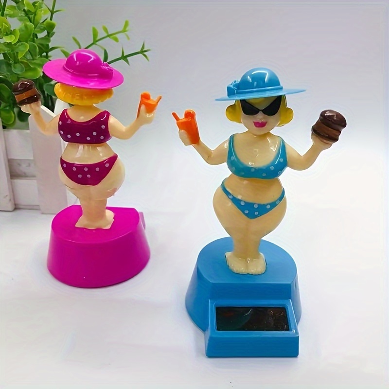 Hula Girl De Voiture À Pompon À Énergie Solaire, Figurine