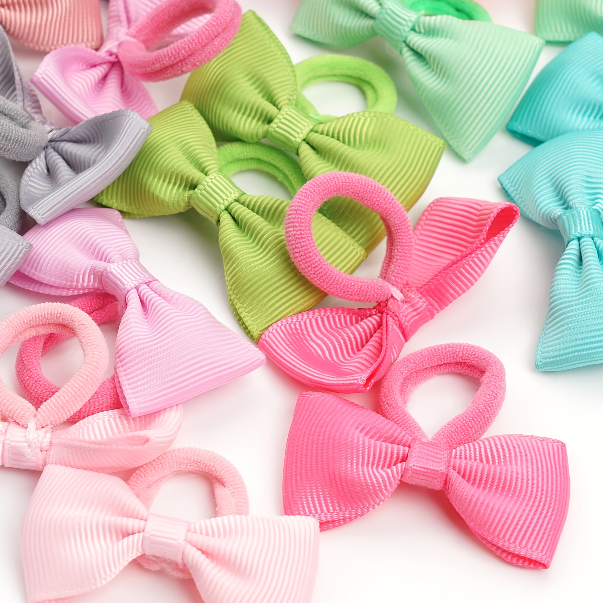 80PCS Baby Bows Hair Ties Soft Elastics Ponytail Holders Hair Accessories