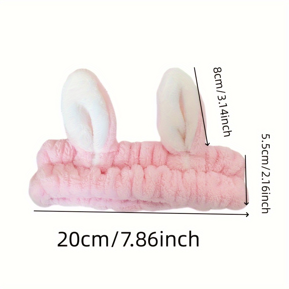 Bunny Ear Cosmetic Headband Fashion Cute Fluffy Elastic - Temu