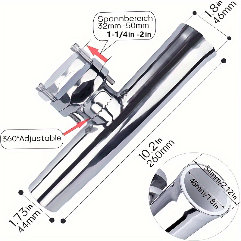 Marine Grade Stainless Steel Fishing Rod Holder For Tube 1 1 4 And 2 For  Boat, Shop The Latest Trends