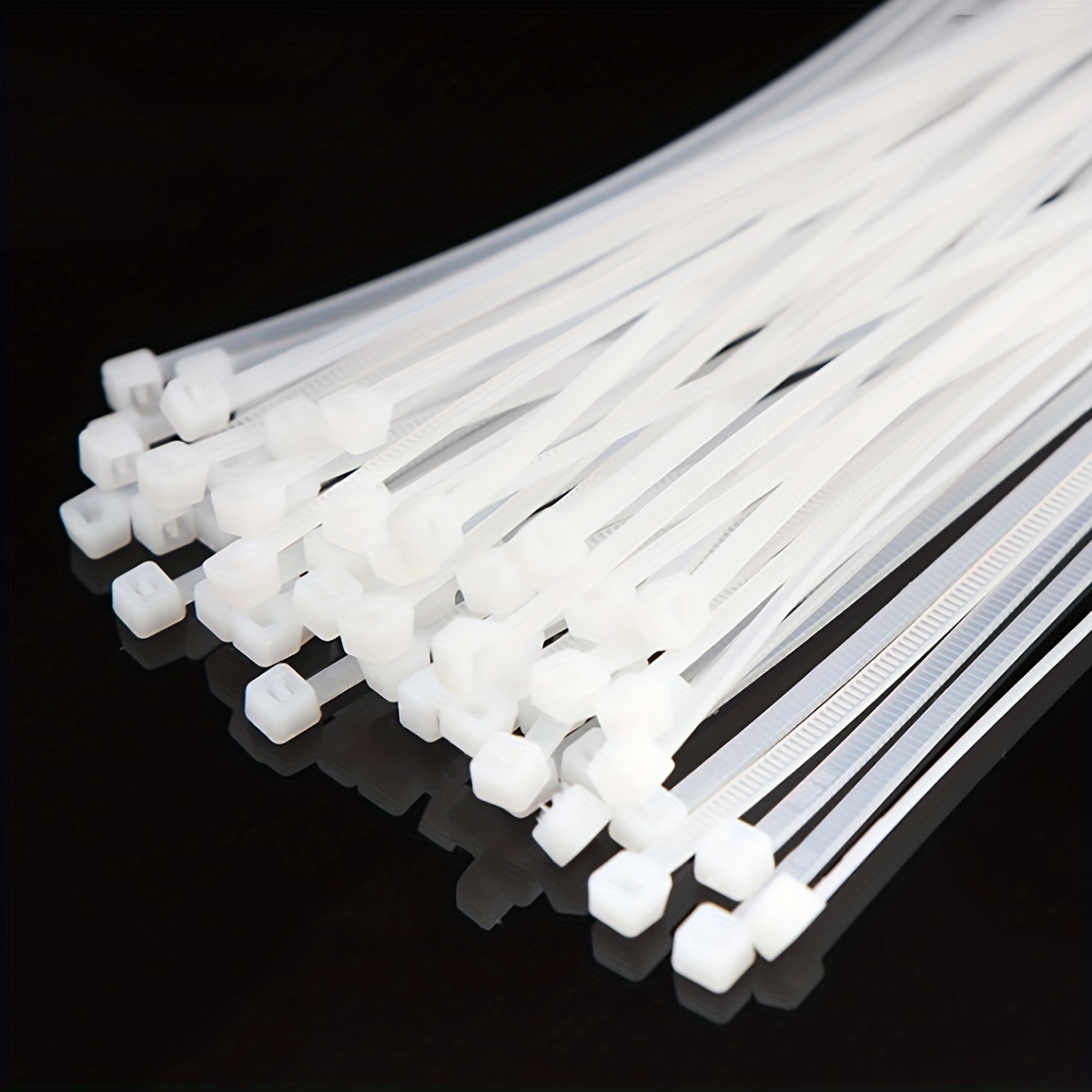 100 Pcs Attaches de câble en Nylon réutilisable, 3 Tailles 12, 15