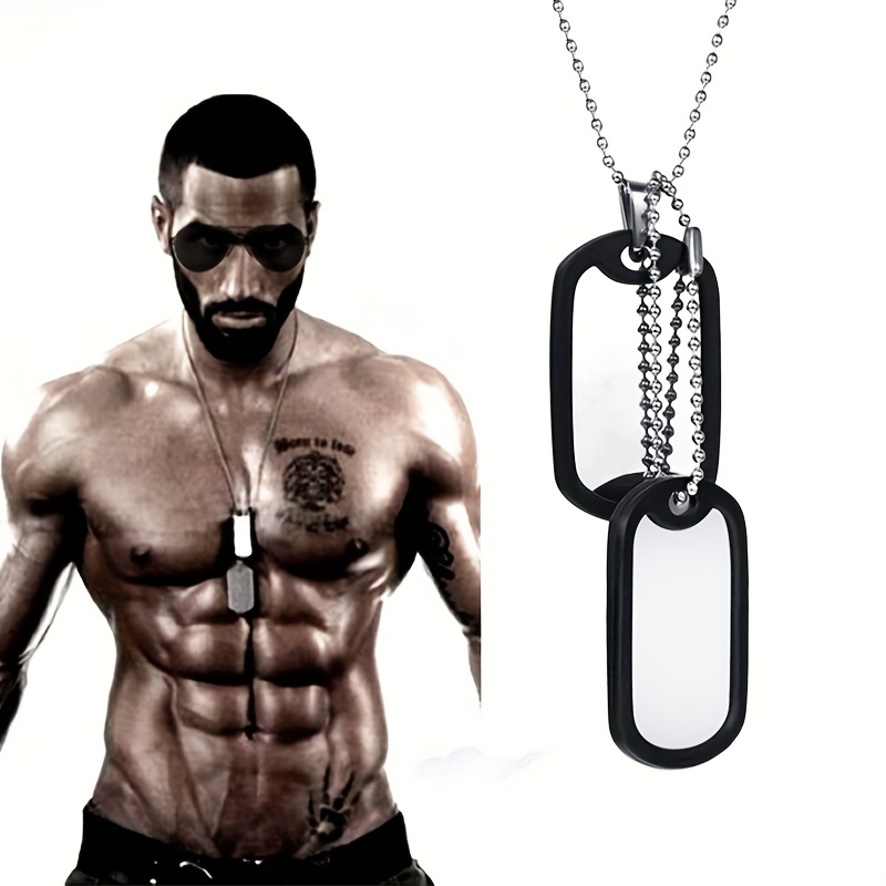 Dog Tags For MenMen Stainless Steel Necklace Double Sided Blank