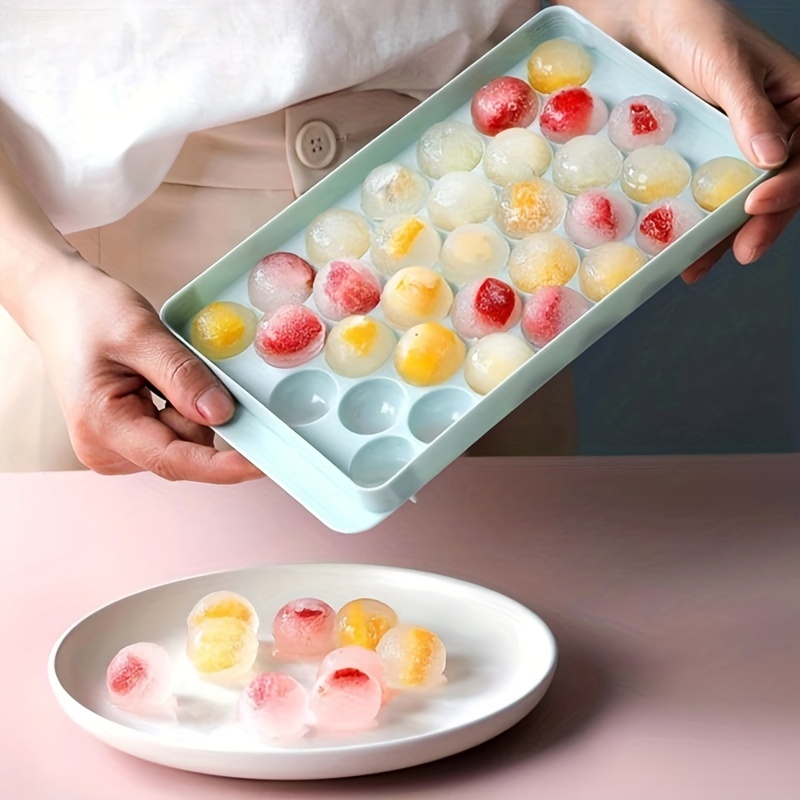 6/18/33 Grids Reusable Round Ice Cube Tray with Lid Mini Ice Ball