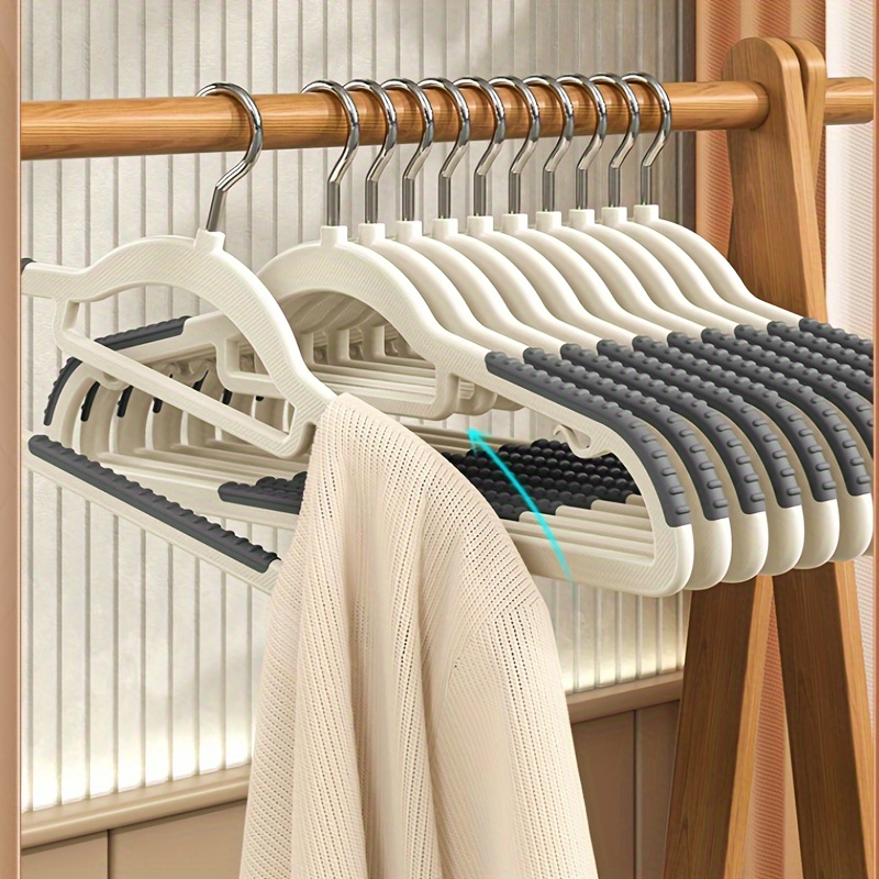 

5pcs Clothes Hangers With Non-slip Design, Traceless Clothes Racks, Sturdy Heavy Duty Coat Durable Hangers, Household Clothes Drying Storage And Organization For Bedroom, Bathroom, Home