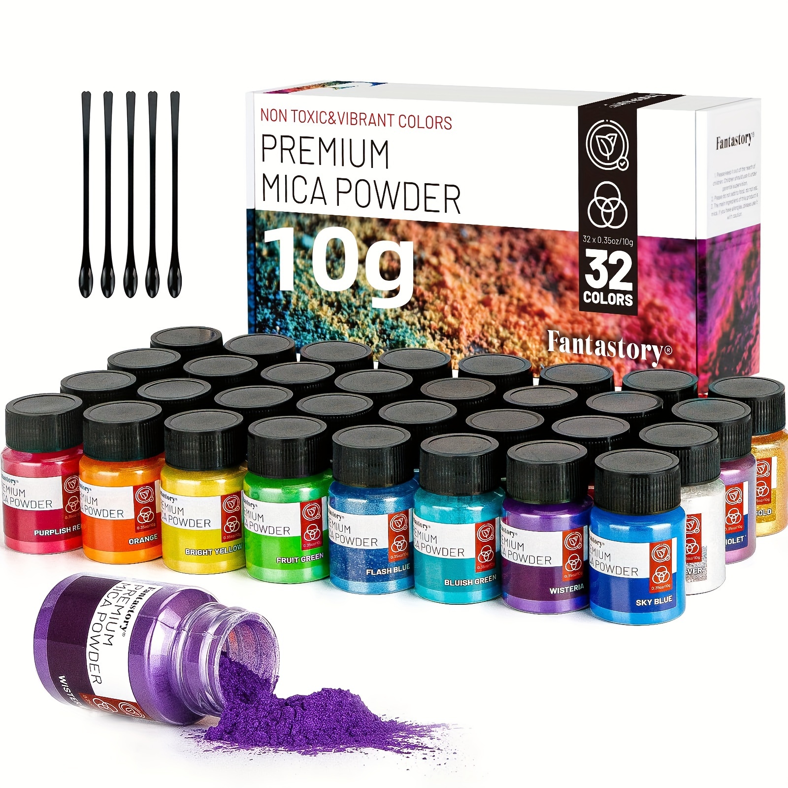 Chameleon Mica Powder, 8 Colors Jars Set,Epoxy Resin Color Shift Changing  Powder