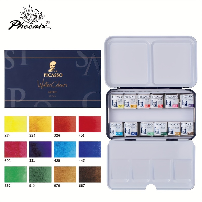 Phoenix 12-color Artist-grade Solid Watercolor Paints Set, Ready-to-use,  High-quality& Special Designed For Outdoor Landscape Watercolor Artists,  Art Students - Temu United Kingdom