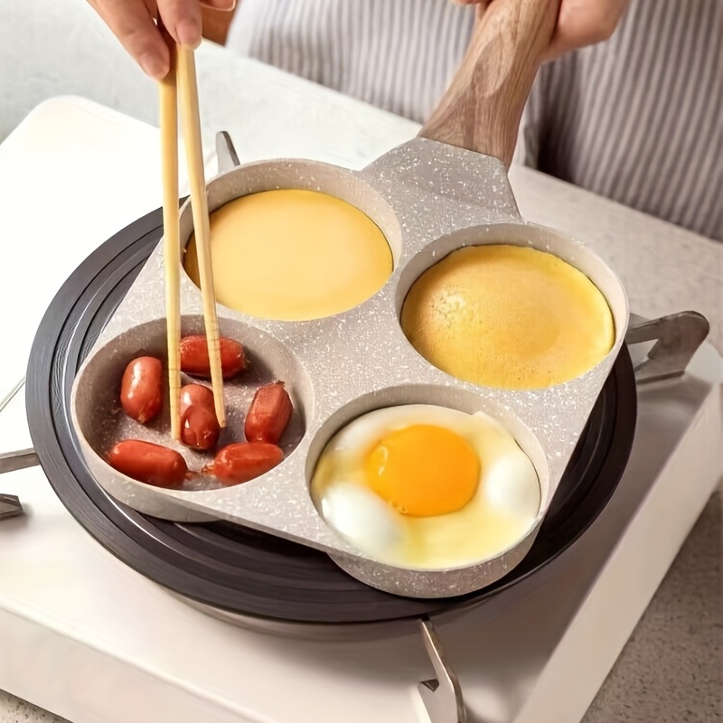Egg Pan Omelette Pan, 4-cup Nonstick Egg Frying Pan, Healthy Granite Egg  Cooker Pan Egg Skillet For Breakfast, Pancake, Plett, Crepe Pan, Suitable  For Gas Stove & Induction Cookware, Kitchen Accessories 