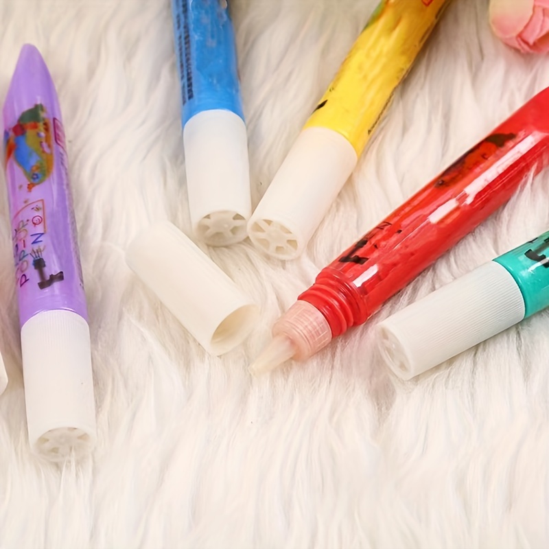 6Pcs Magic Popcorn Pens 6 Colors 3D Safe Decorating Art Drawing