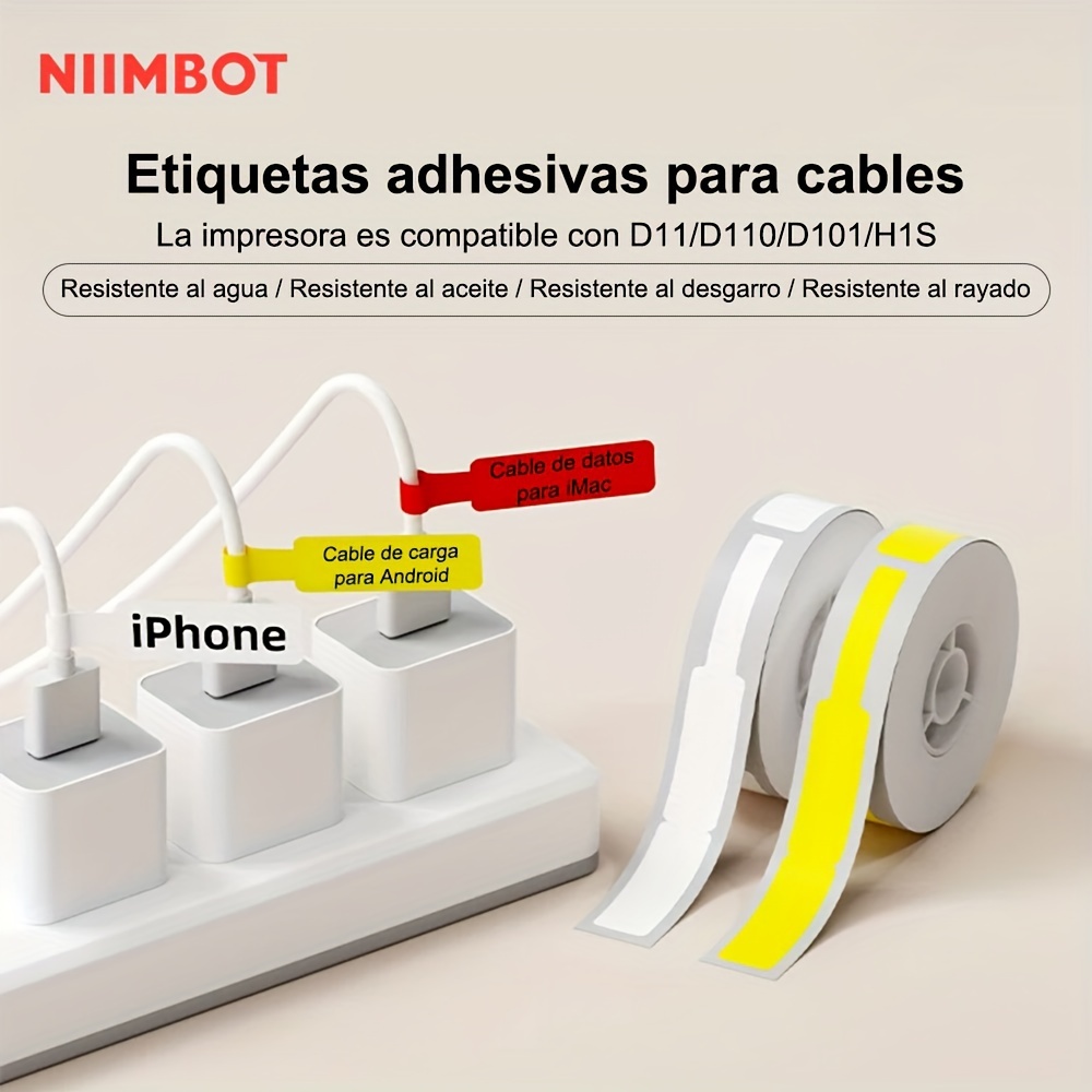 Mr-Label (10 hojas, 300 etiquetas) Autoadhesivo Etiqueta del cable - a  prueba de agua