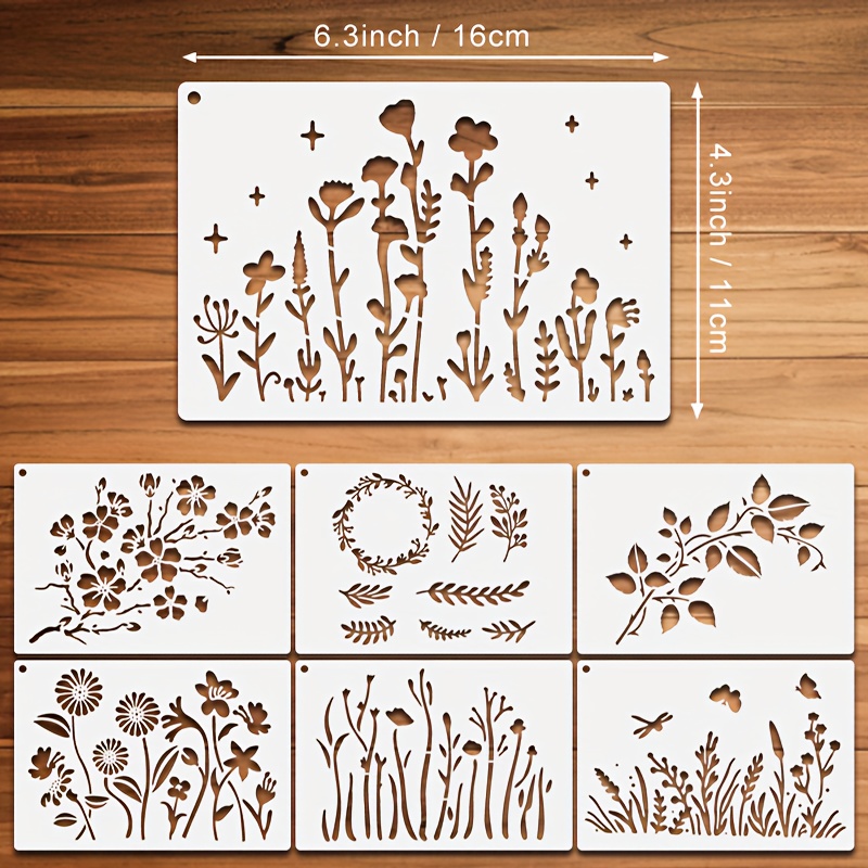 Wild Flower Stencils For Painting On Wood Reusable Cherry - Temu