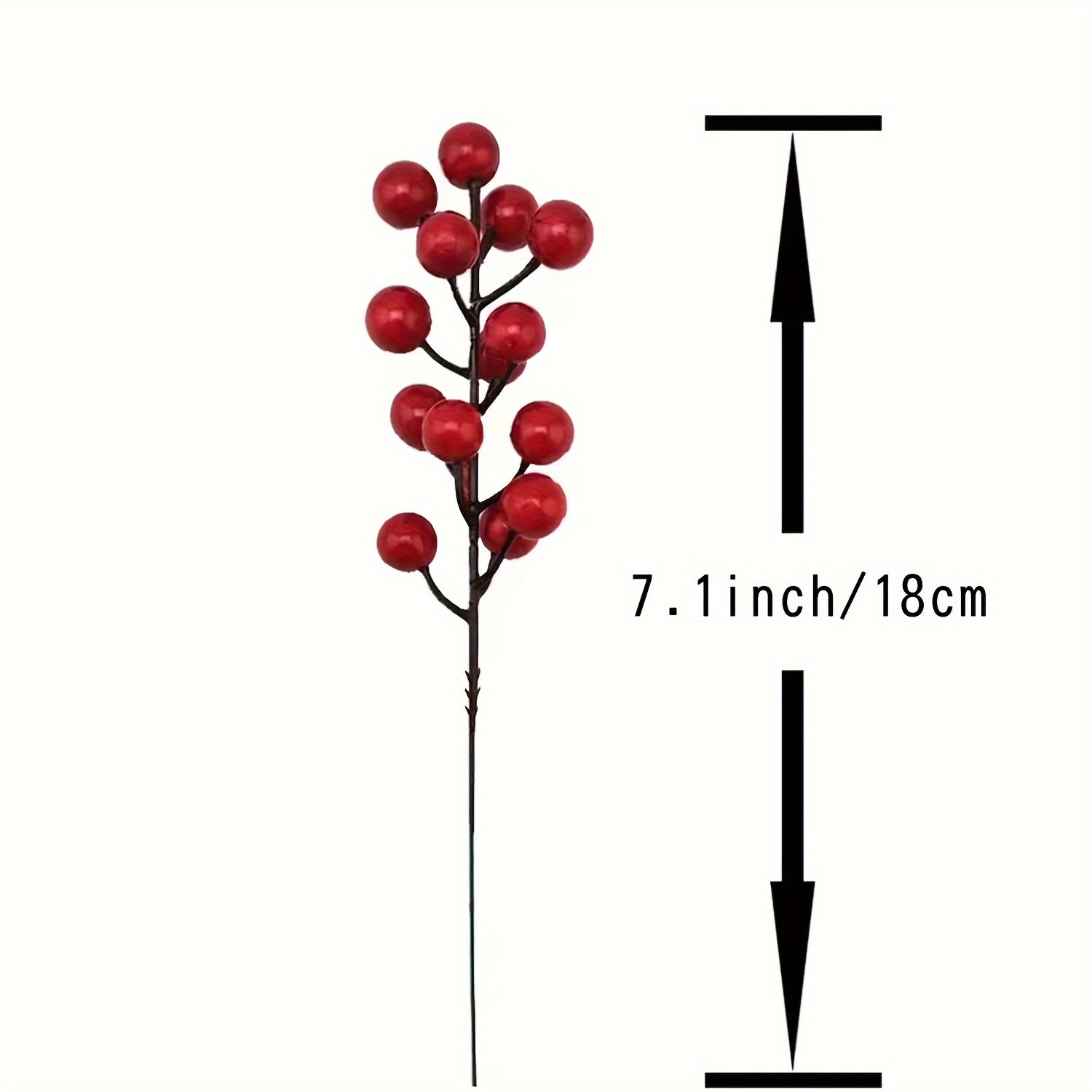 Artificial Red Berry Stems, 7.1 Inch Burgundy Red Berry Picks