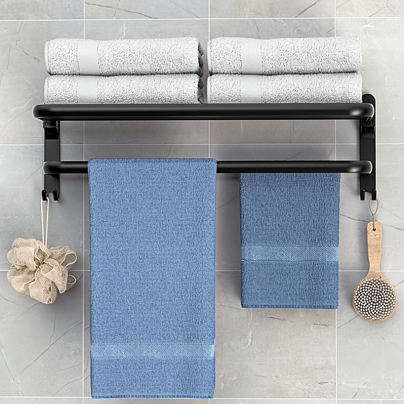  ZXPAG toallero de baño y soporte para toallas de baño con  soporte para estante de baño, sin perforación, toallero de baño, ventosa,  estante creativo de simplicidad nórdica, barra de toalla individual