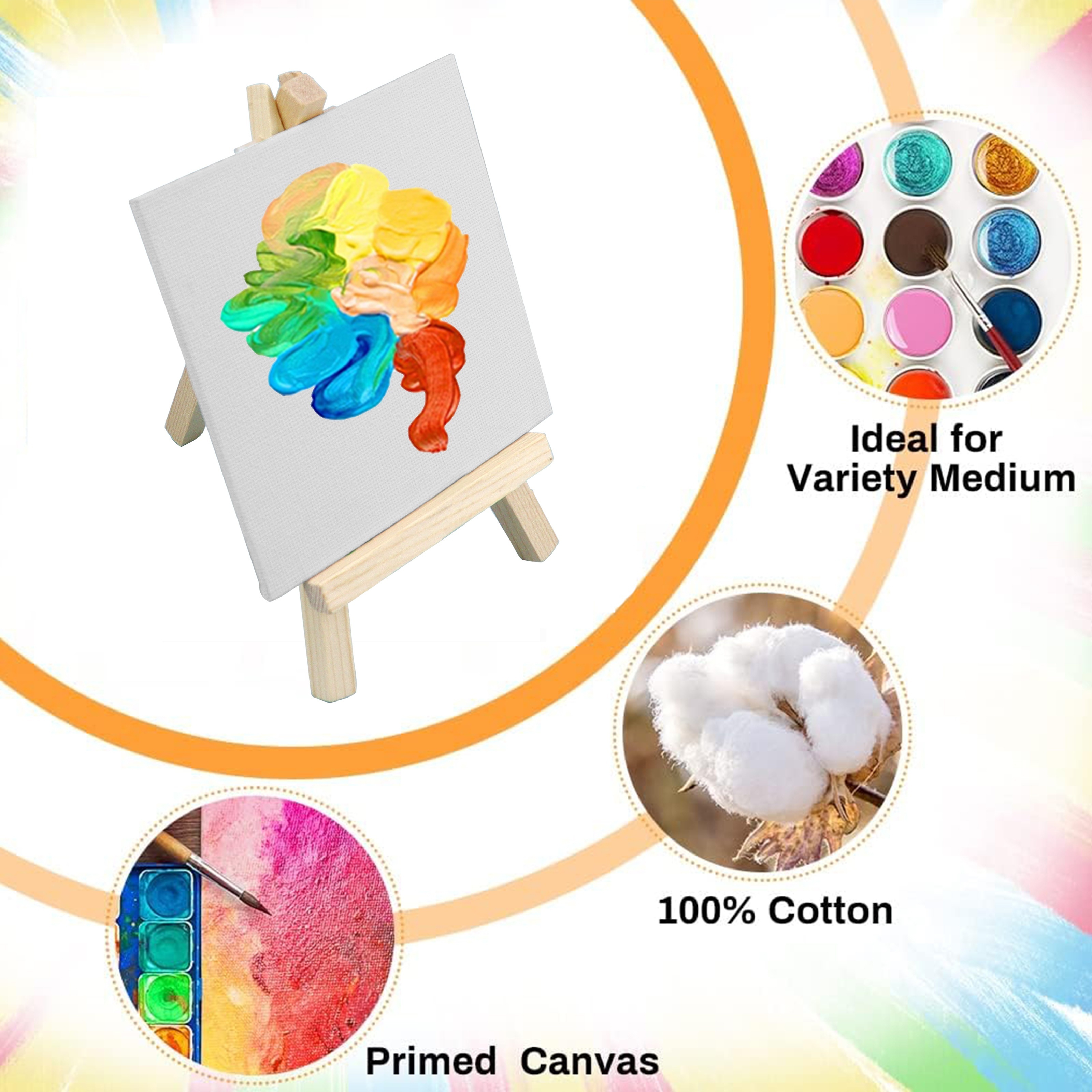 Oil Painting Canvas Set - Blank White Canvas Board With Painting Board  Support - 100% Pure Cotton Art Panel, Suitable For Oil Painting, Acrylic  And Wa