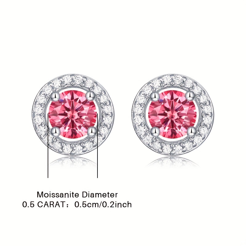 Pink sale moissanite earrings